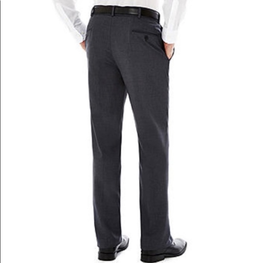 Stafford SZ 40 x 30 Easy Care Flat Front Travel Pants Gray New